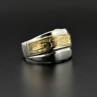 Layers of Sediment - Silver Ring with 14k Gold