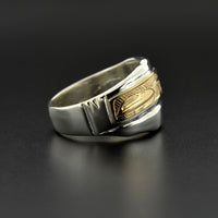 Layers of Sediment - Silver Ring with 14k Gold