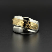 Layers of Sediment - Silver Ring with 14k Gold