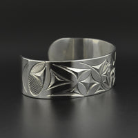 Flower and Frog Feet - Silver Bracelet