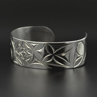 Flower and Frog Feet - Silver Bracelet