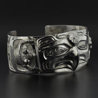 Eagle, Frog, Human - Repoussé Silver Bracelet