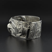 Eagle, Frog, Human - Repoussé Silver Bracelet