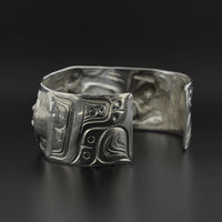 Eagle, Frog, Human - Repoussé Silver Bracelet