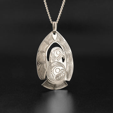 Eagle and Killerwhale - Silver Pendant