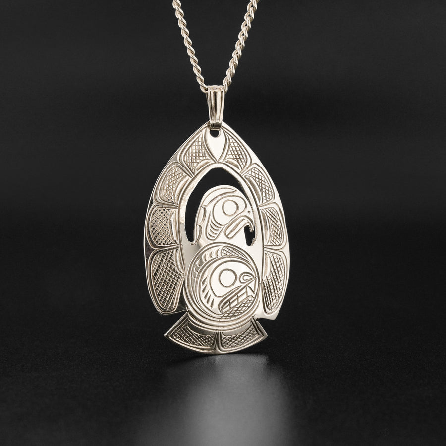 Eagle and Killerwhale - Silver Pendant