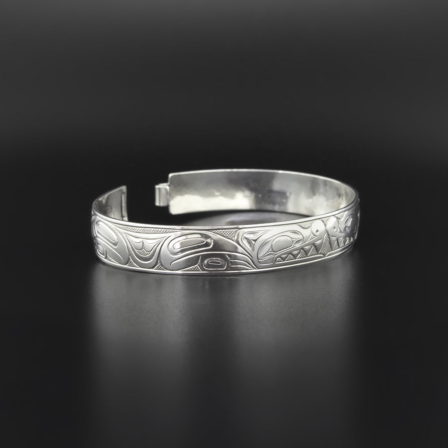 Wolves - Silver Clasping Bracelet