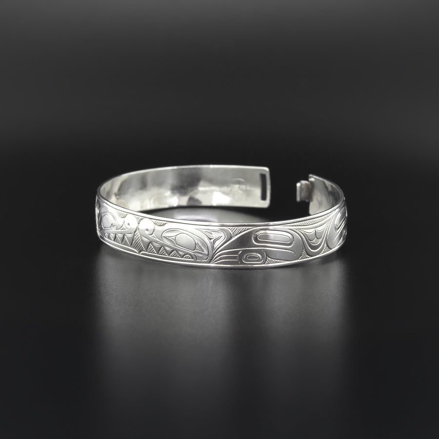 Wolves - Silver Clasping Bracelet
