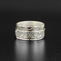 Salmon - Silver Spinner Ring