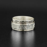 Salmon - Silver Spinner Ring