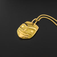Bear Mask - 18k Gold Pendant