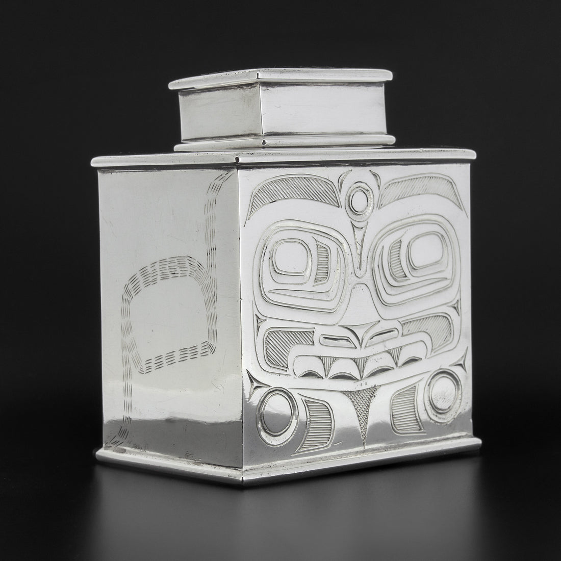Bear and Killerwhale - Silver Tea Caddy