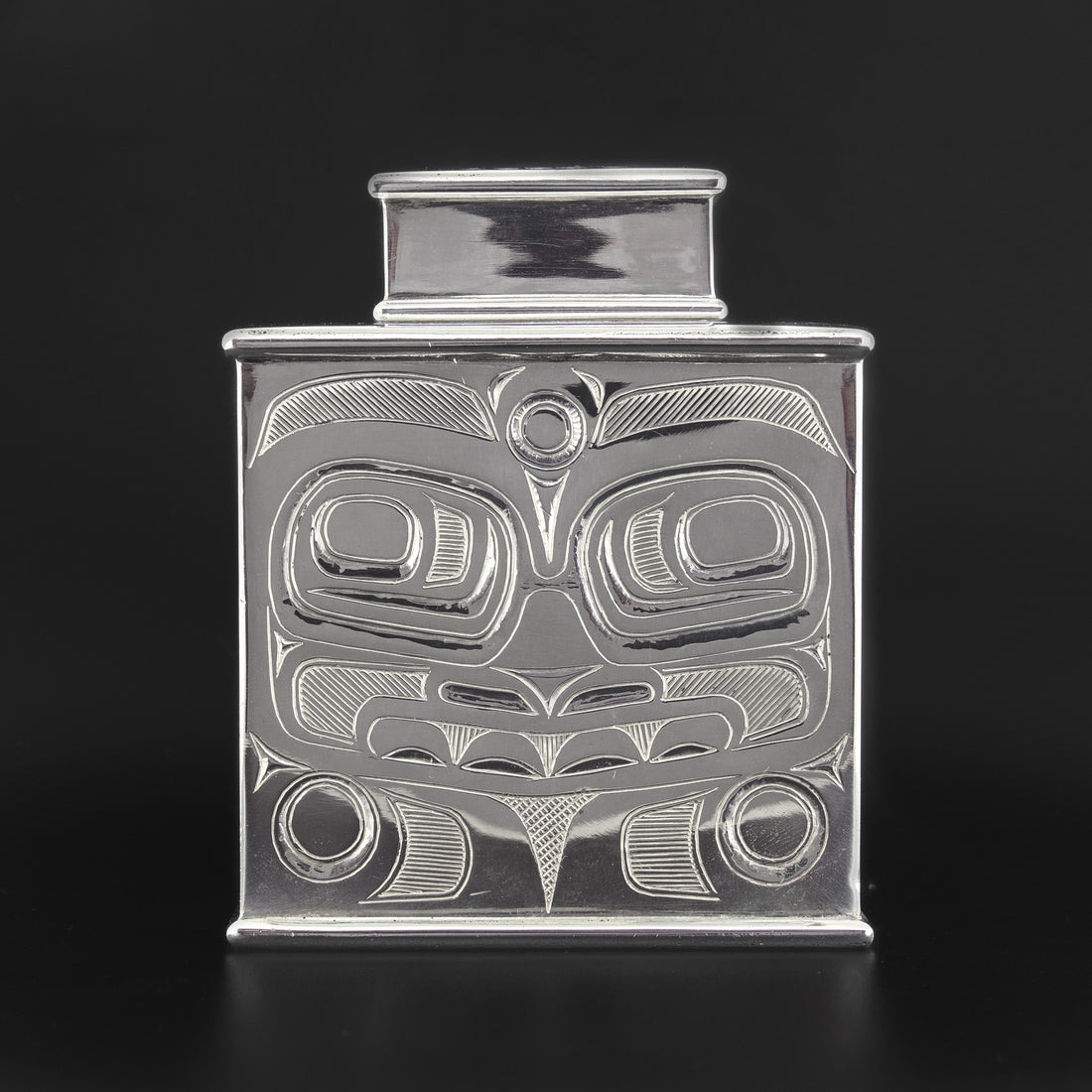 Bear and Killerwhale - Silver Tea Caddy