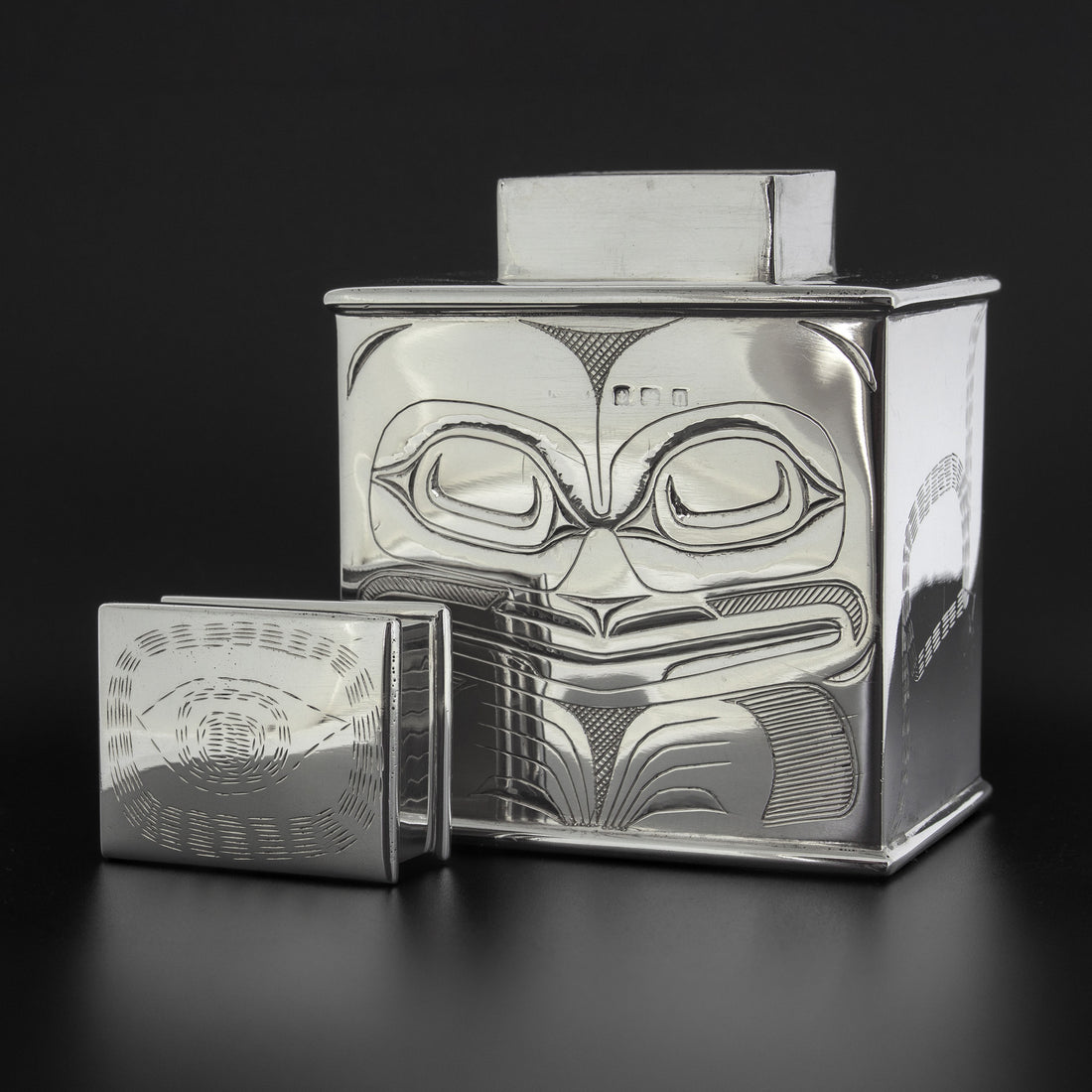 Bear and Killerwhale - Silver Tea Caddy