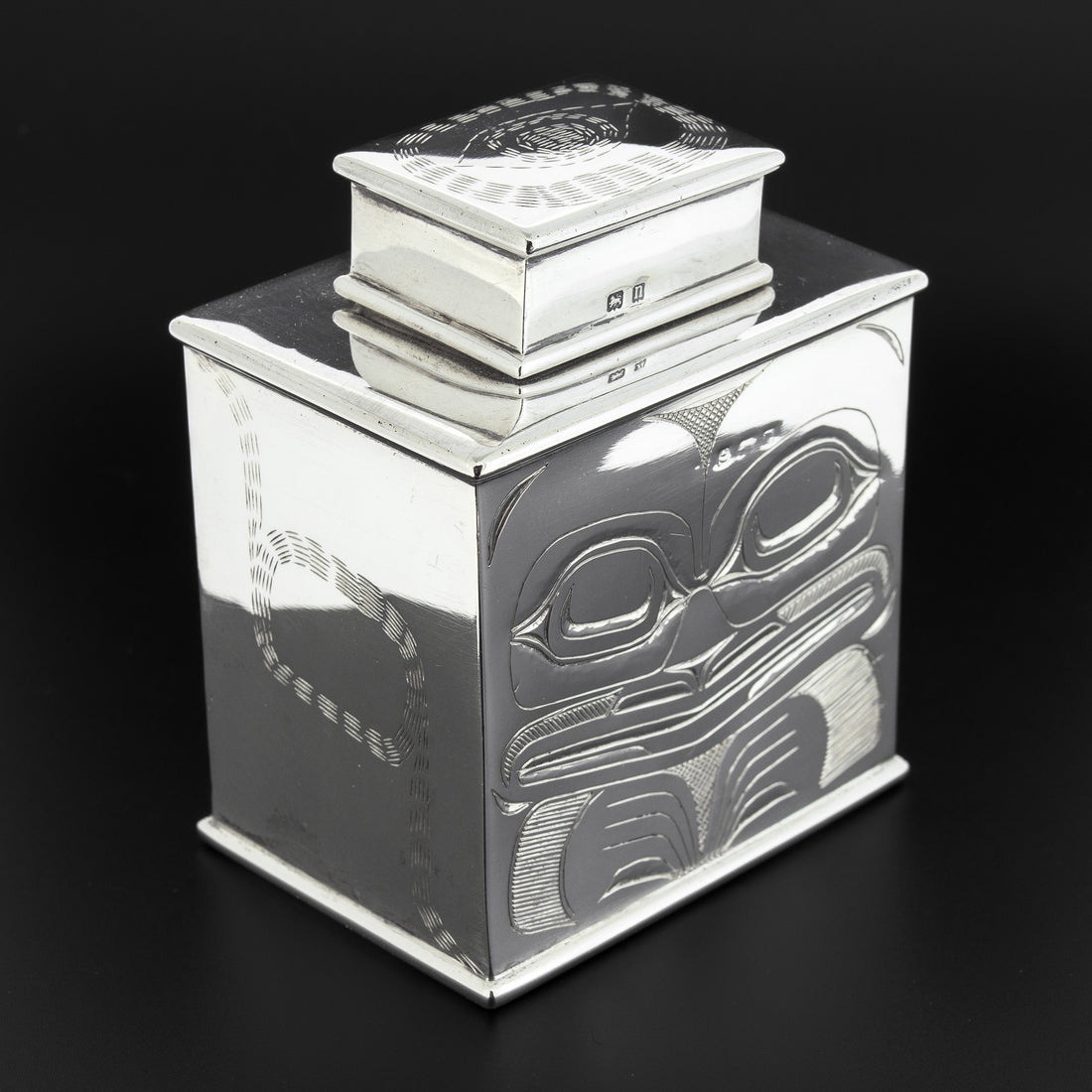 Bear and Killerwhale - Silver Tea Caddy