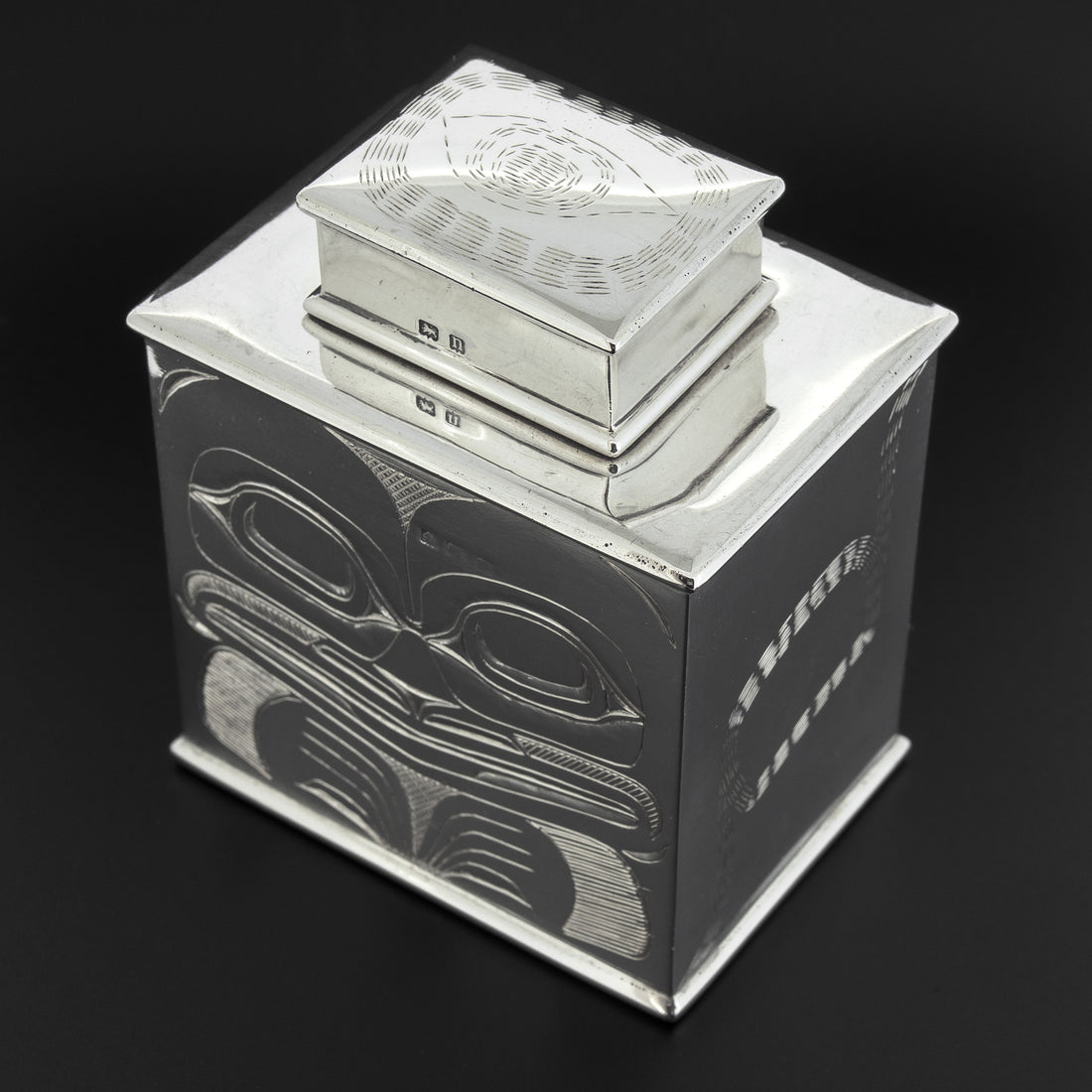 Bear and Killerwhale - Silver Tea Caddy
