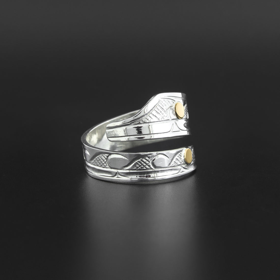 ťsago’l (old canoe)  - Silver Ring with 14k Gold