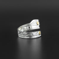 ťsago’l (old canoe)  - Silver Ring with 14k Gold