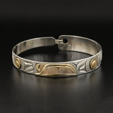 Killerwhale - Silver Bracelet with 14k Gold