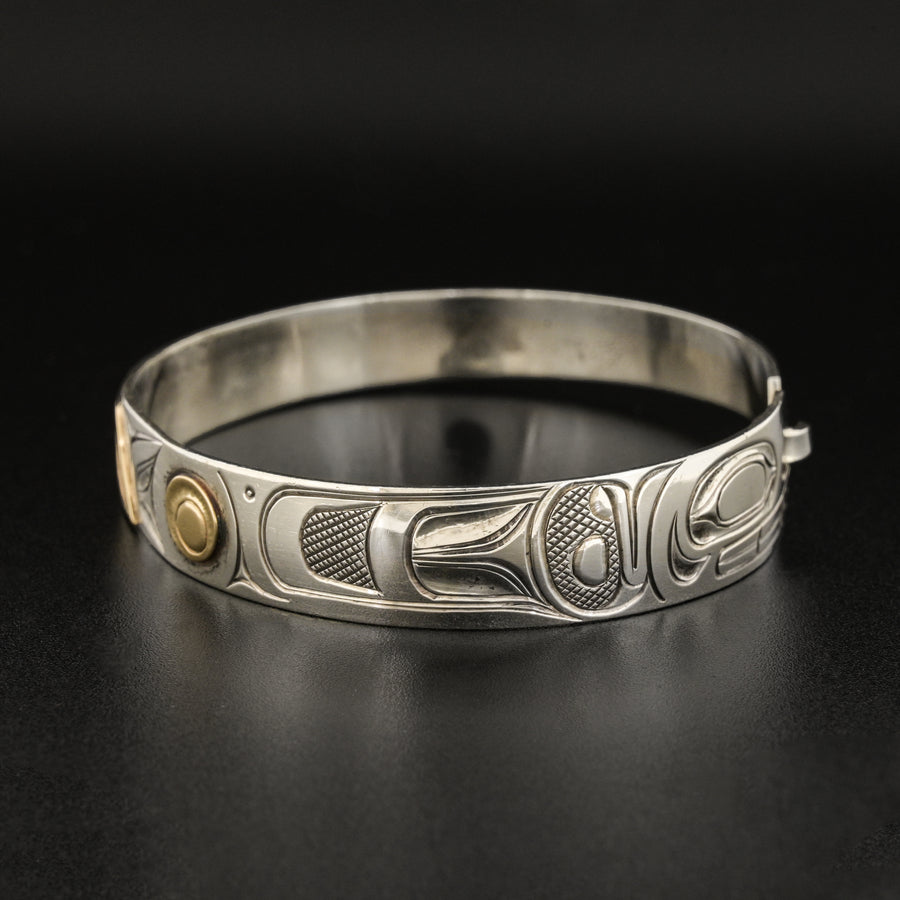 Killerwhale - Silver Bracelet with 14k Gold