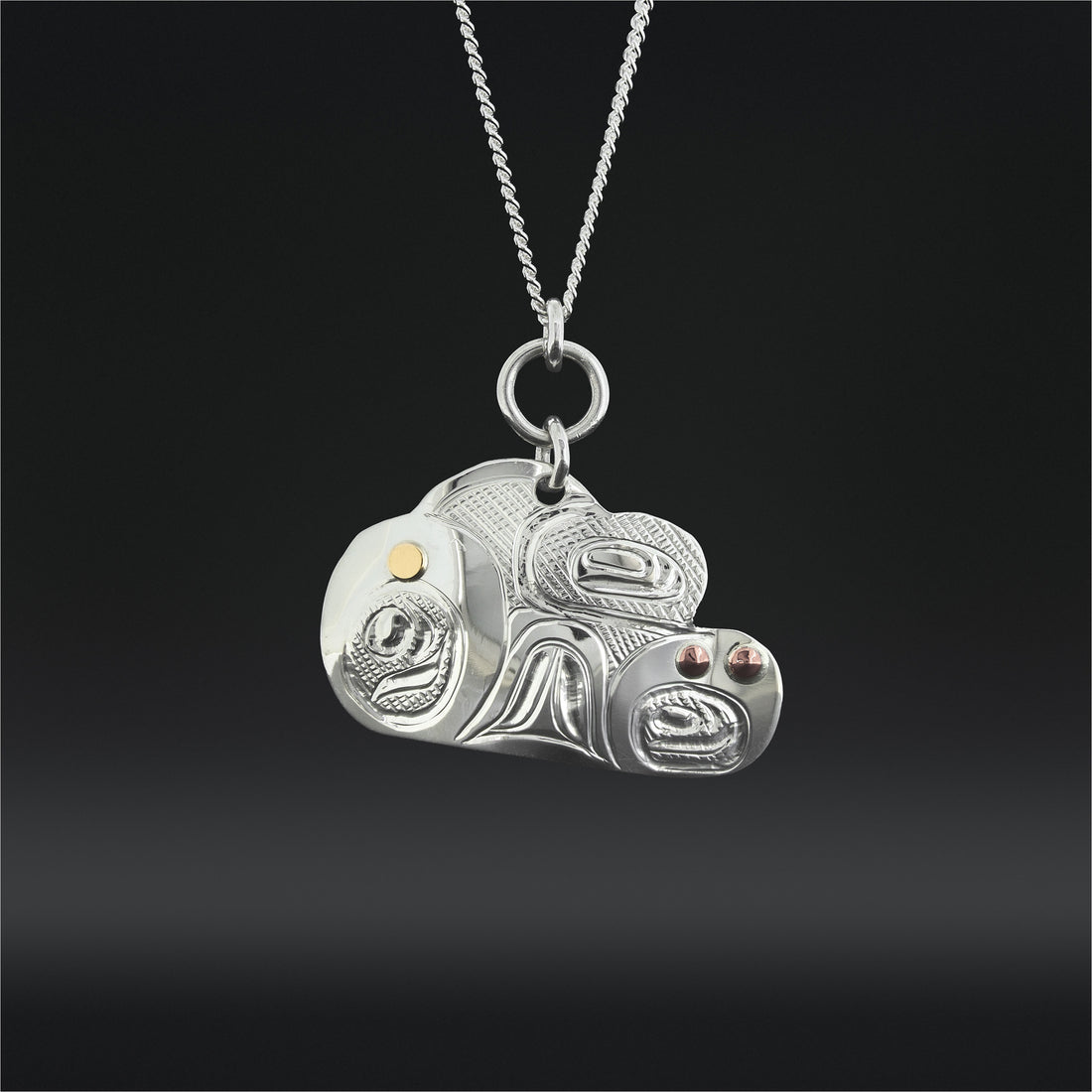 Clouds - Silver Pendant with Copper and 14k Gold