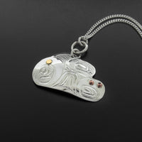 Clouds - Silver Pendant with Copper and 14k Gold