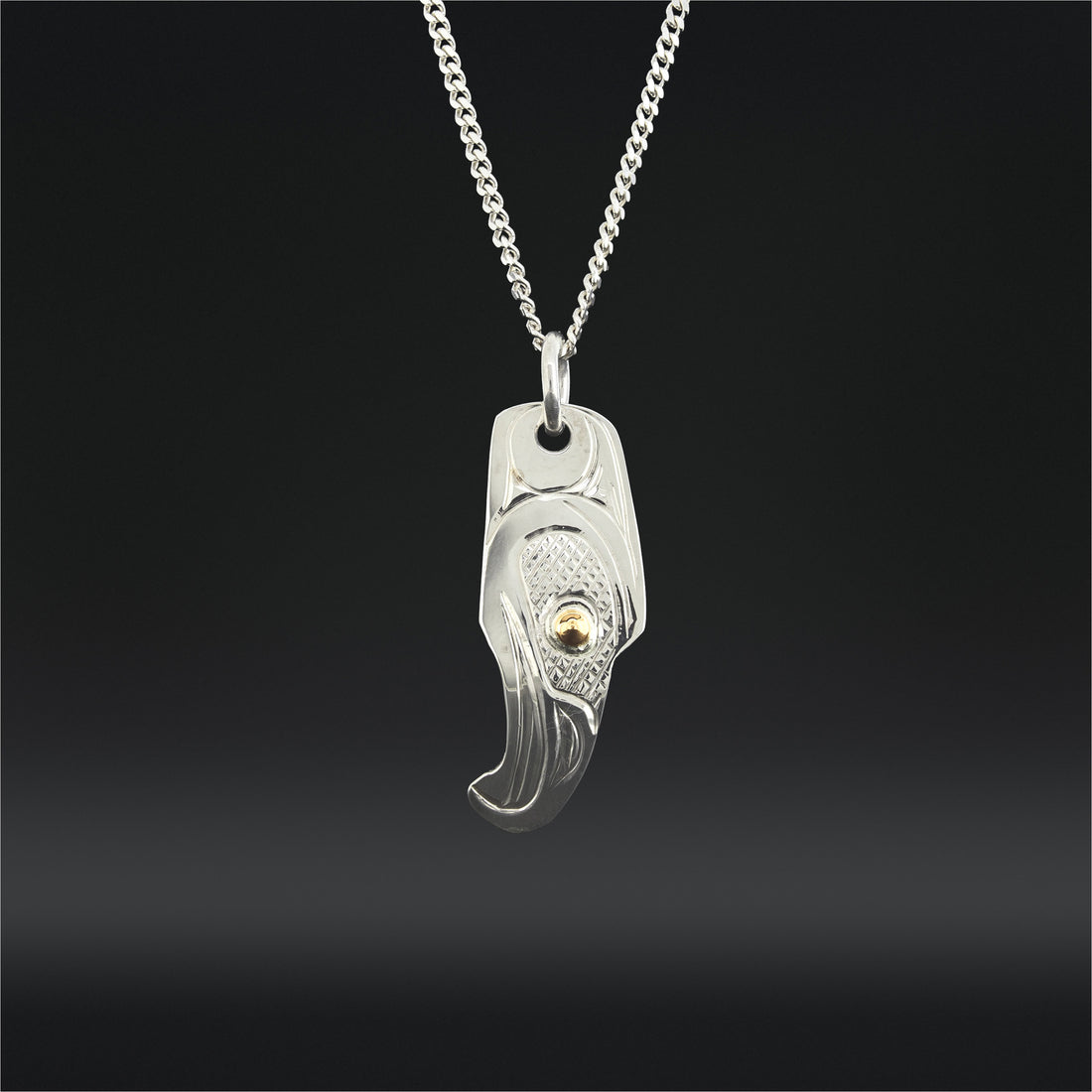 Eagle - Silver Pendant with 14k Gold