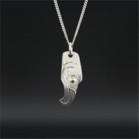 Eagle - Silver Pendant with 14k Gold