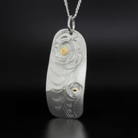 Fiddlehead - Silver Pendant with 14k Gold
