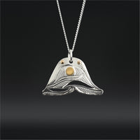 Glistening in the Night - Silver Pendant with 14k Gold