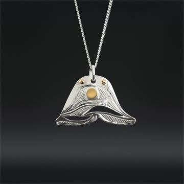 Glistening in the Night - Silver Pendant with 14k Gold