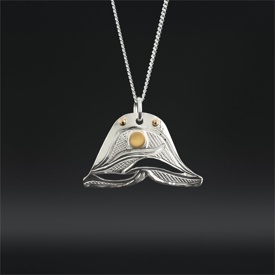 Glistening in the Night - Silver Pendant with 14k Gold