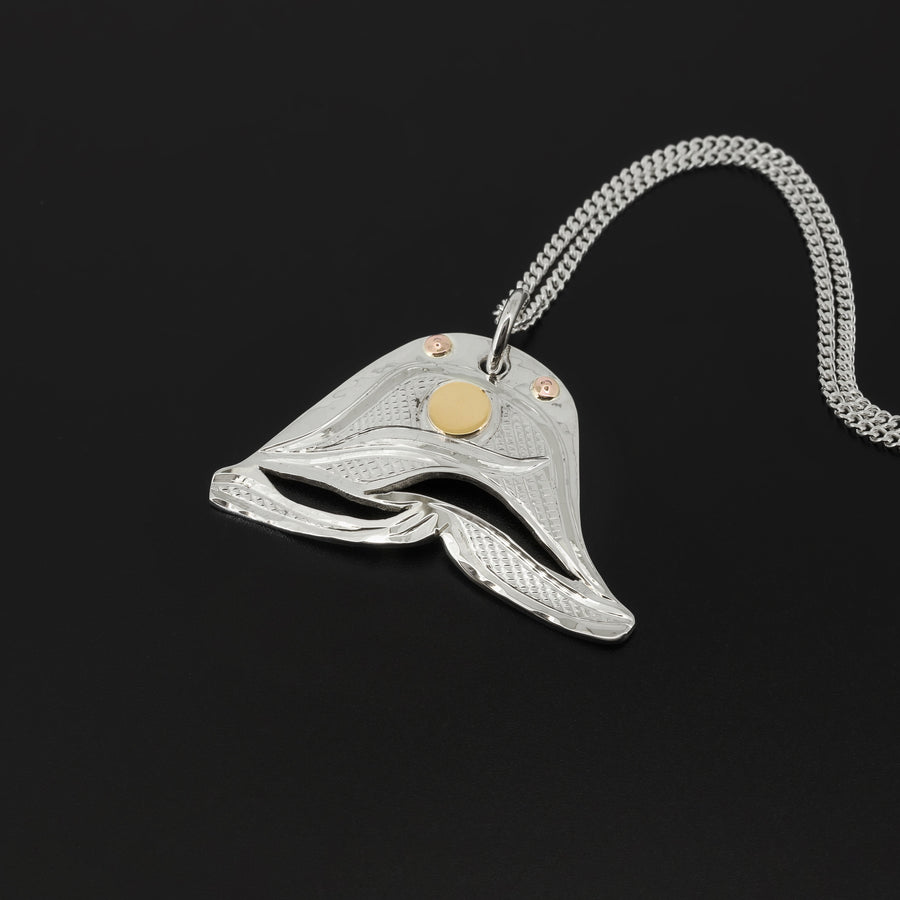 Glistening in the Night - Silver Pendant with 14k Gold