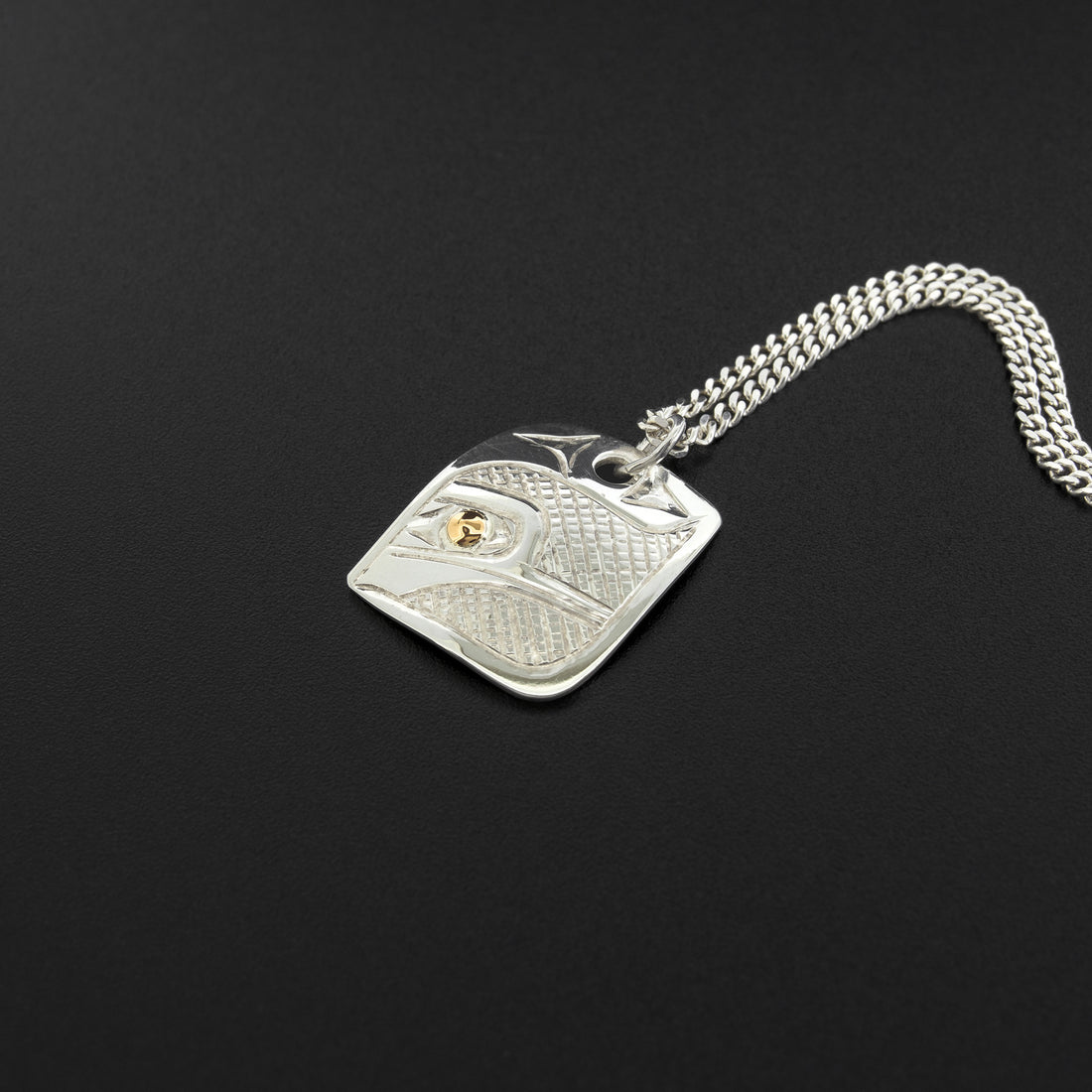 Hummingbird - Silver Pendant with 14k Gold