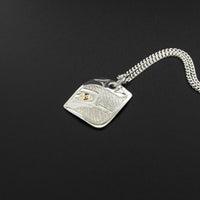 Hummingbird - Silver Pendant with 14k Gold