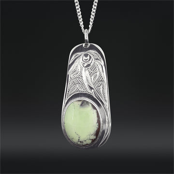 Kelp - Silver Pendant with Turquoise