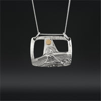 Mother and Child - Silver Pendant with 14k Gold