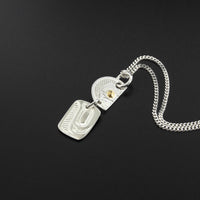 Orca and Moon - Silver Pendant with 14k Gold