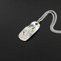 Raven and Light - Silver Pendant with 14k Gold