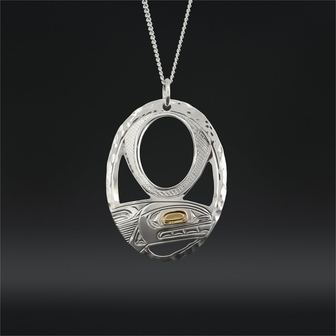 Riding the Light - Silver Pendant with 14k Gold