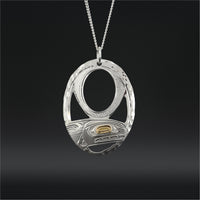Riding the Light - Silver Pendant with 14k Gold