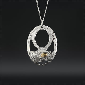 Riding the Light - Silver Pendant with 14k Gold
