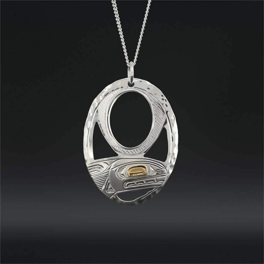 Riding the Light - Silver Pendant with 14k Gold