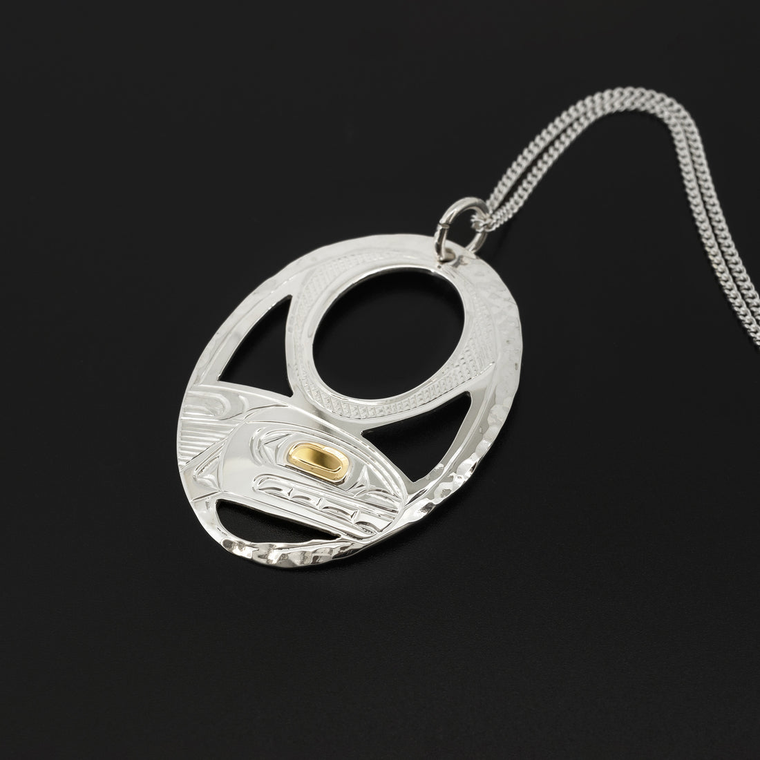 Riding the Light - Silver Pendant with 14k Gold