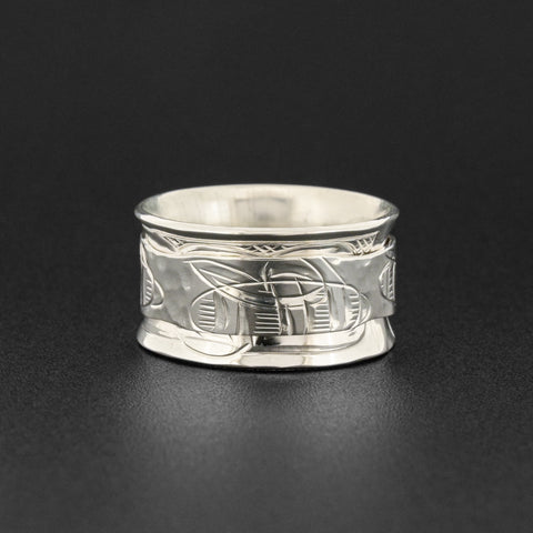 Bees and Flowers - Silver Ring