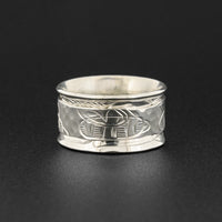 Bees and Flowers - Silver Ring