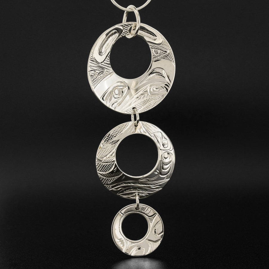 Eagle and CedarSilver Pendant