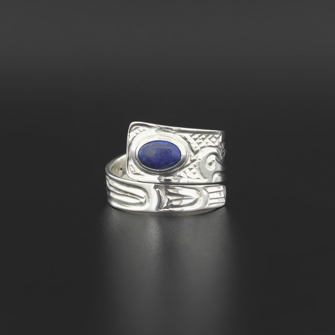 Eagle - Silver Ring with Lapis