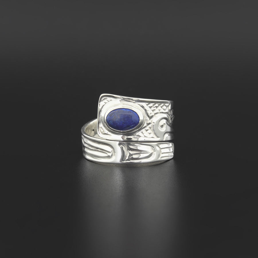 Eagle - Silver Ring with Lapis
