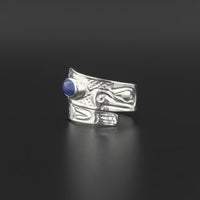 Eagle - Silver Ring with Lapis